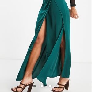 ASOS I Saw It First Teal Maxi Skirt